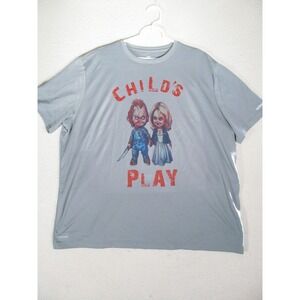 Childs Play Chucky & Tiffany Graphic Tee Mens 2XL Quick Dry‎ Athletic DriWorks